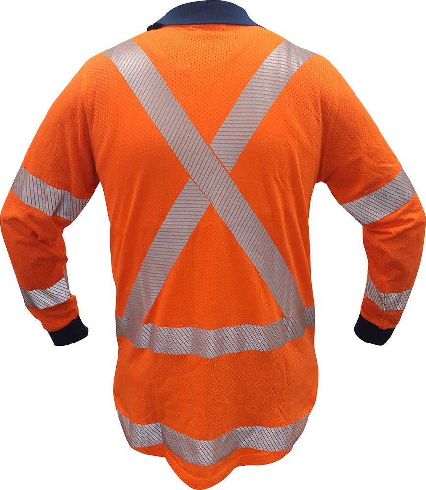 Clearance - Esko TTMC X-Back L/S 100% Cotton Mesh Polo -Size 7XL