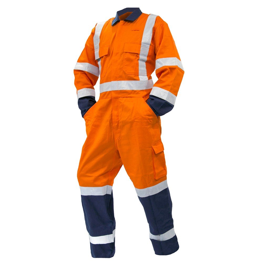 Clearance - Esko Overall LS,240gsm Poly/Cotton, Orange/Navy TTMC-W