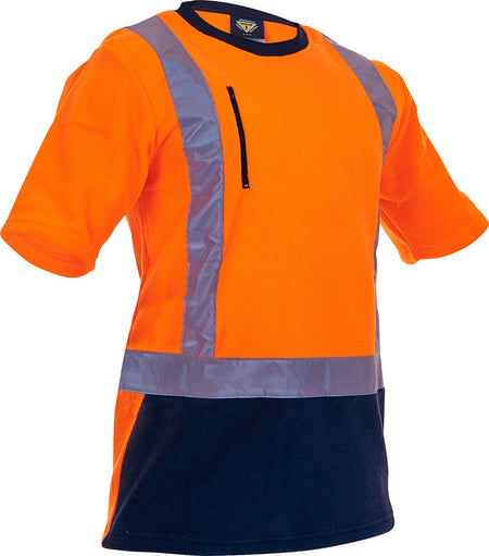 Esko D/N Polar Fleece T-Shirt - 280gm - Orange/Navy