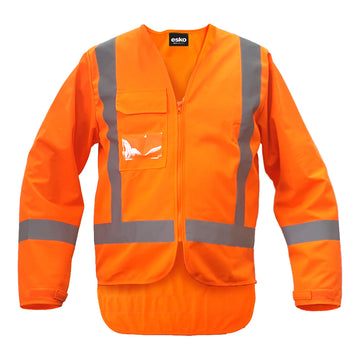 Esko Orange L/S TTMC-W23 X-Back Safety Vest - No ID Pocket