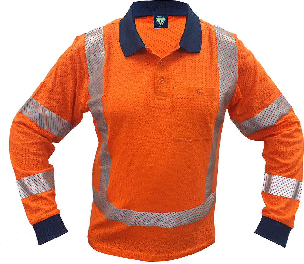 Clearance - Esko TTMC X-Back L/S 100% Cotton Mesh Polo -Size 4XL