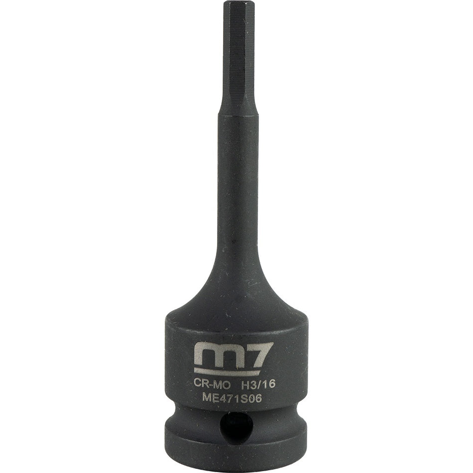 M7 Impact In Hex Socket, 1/2in Drive,  3/16in