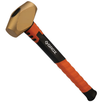 Groz automotive brass hammer with 1.8 kg forged brass head and fibreglass handle