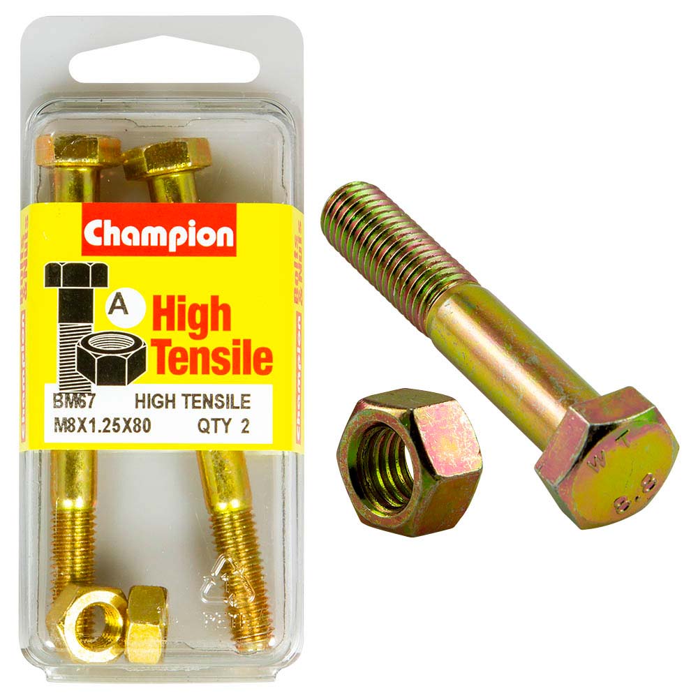 champion m8 x 80 bolt nut a gr8 8
