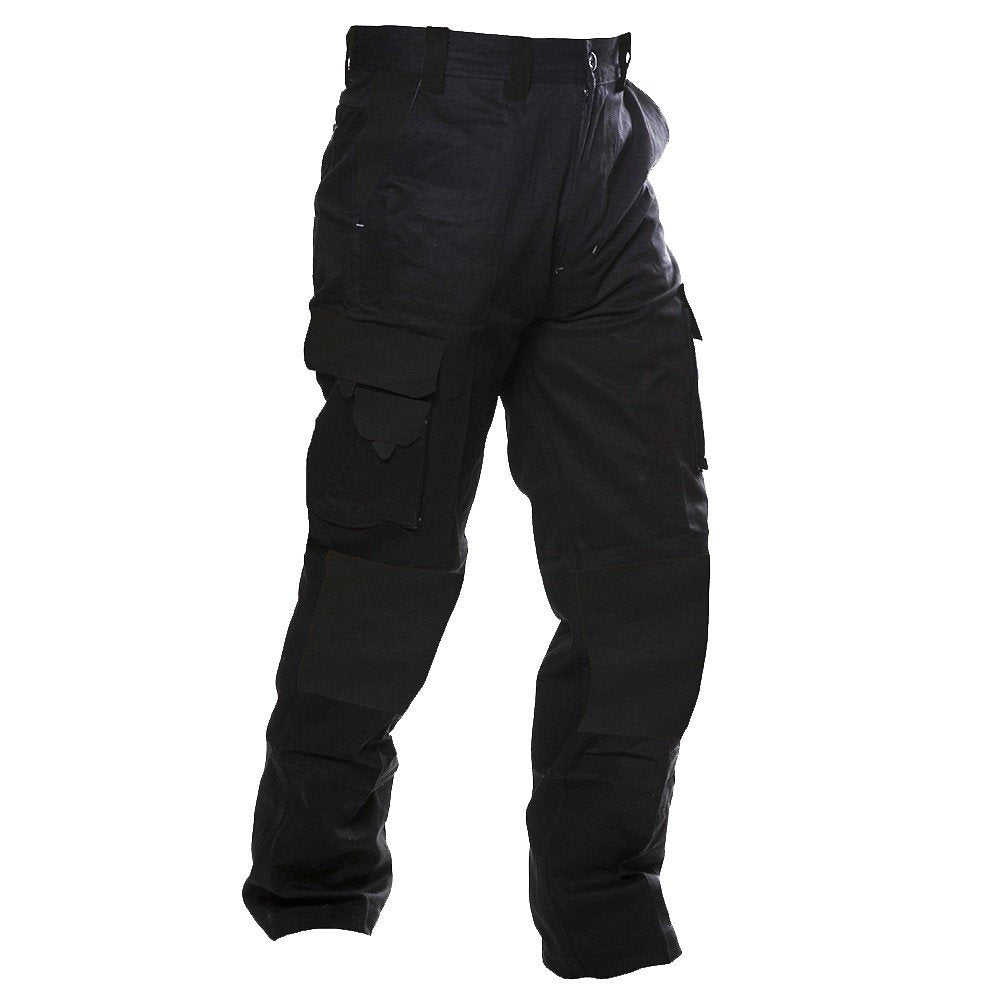Esko Cargo Trousers, 220gsm Ripstop Cotton, Black -Size 102