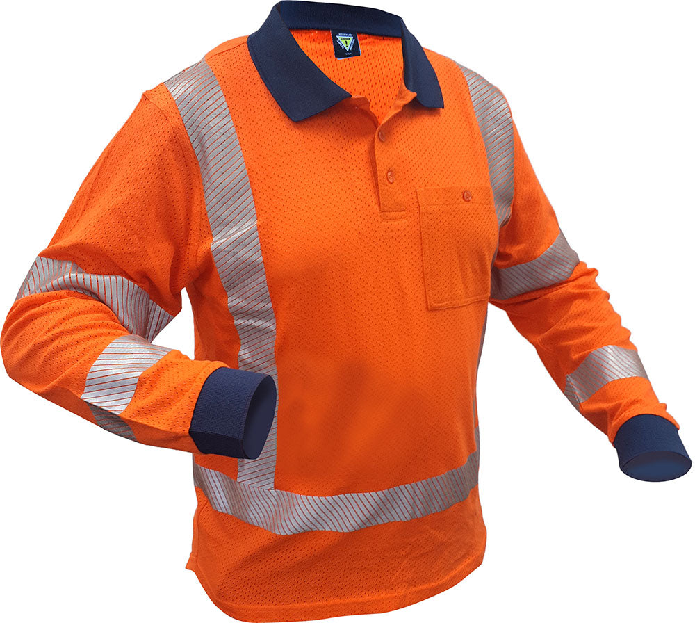 Clearance - Esko TTMC X-Back L/S 100% Cotton Mesh Polo -Size 3XL