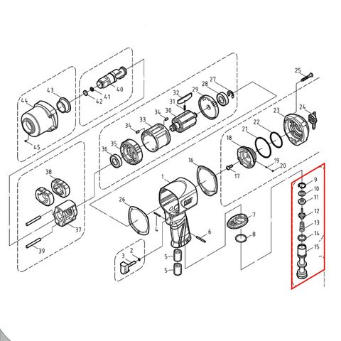 M7 Air Impact Wrench Throttle Valve Assemnbly #9-15 for NC-6255Q