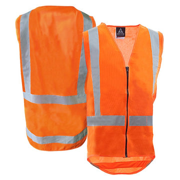 Clearance - Esko Fluro Orange Vest, Zip, With Tape, No Pockets