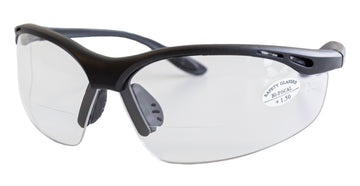 Bi-focal magnifying safety glasses x1.5 with silicon nose bridge and temple pads