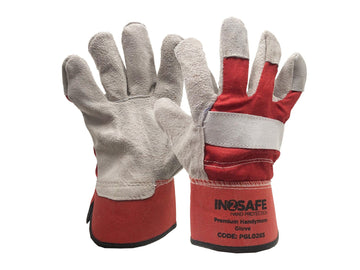 Esko split leather handyman glove with red safety cuff