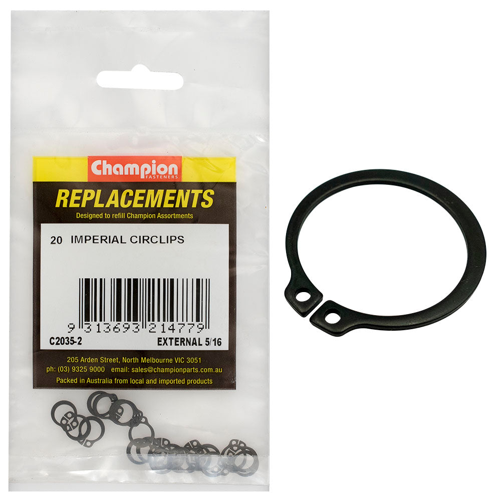 Champion 5/16in Imperial External Circlip -20pk | ISL