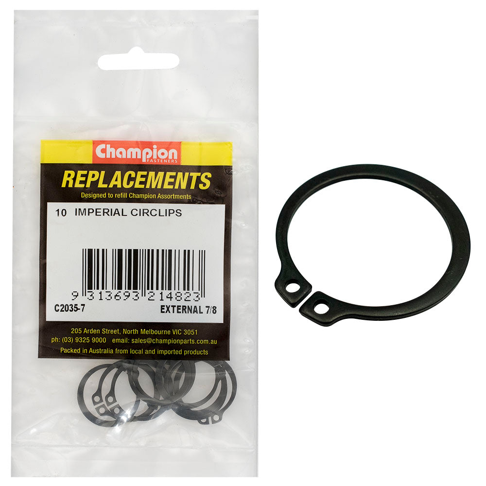 Champion 7/8in Imperial External Circlip -10pk | ISL