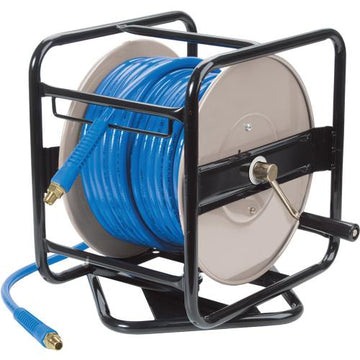 ITM manual air hose reel with 30 m braided PVC hose and steel powder-coated frame
