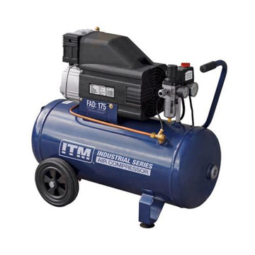 ITM 2.5HP direct-drive air compressor with 50L tank and solid rubber wheels