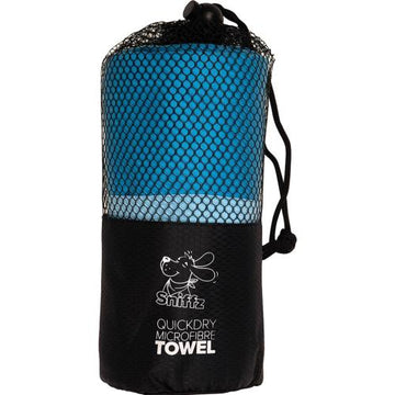 Sniffz large blue microfibre towel 80 x 160cm with storage bag