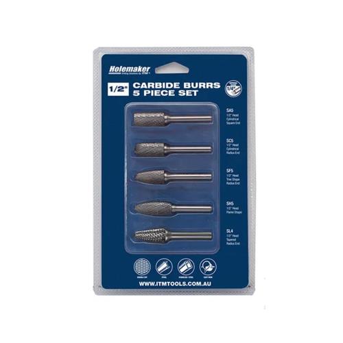 Holemaker 5pc Carbide Burr Set, Blister Pack