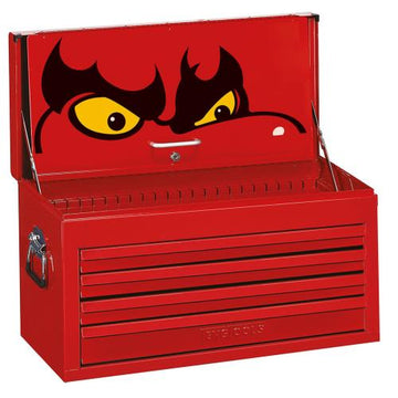 Teng 26in Classic Tool Chest 4 Drawer Red with drop front closed