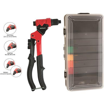 ProEquip 3 in 1 riveter with swivel head and soft grip handles