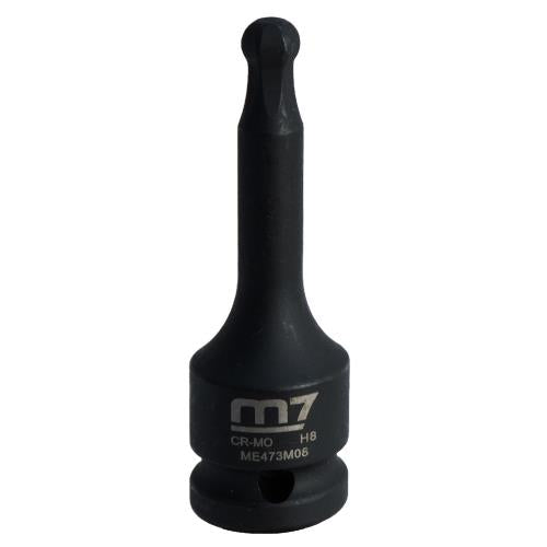 M7 Hex Ball Drive Impact Socket, 1/2in Dr, 8mm | ISL
