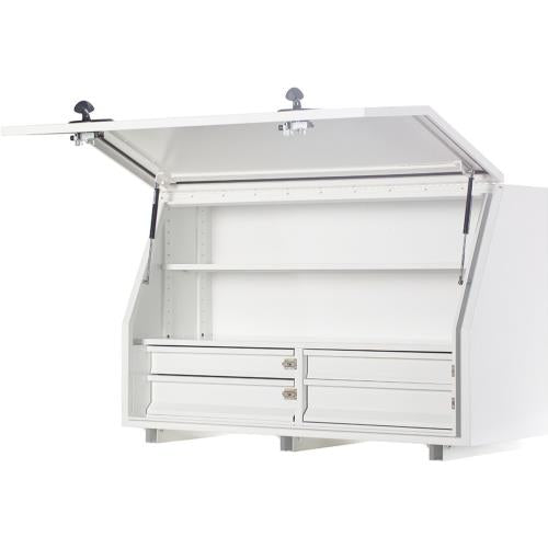 KABoxes 1360 Aluminium Series, 4 Drawers & 2 Shelves - White