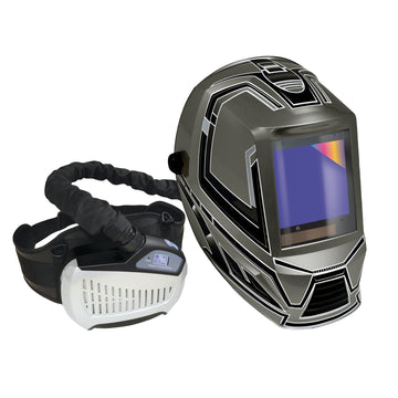 GYSMATIC 513 XXL air-fed welding helmet with integrated respiratory filter pack and waist belt