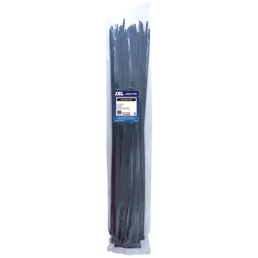 ISL 760 x 9.0mm UV nylon cable tie black 50 pack