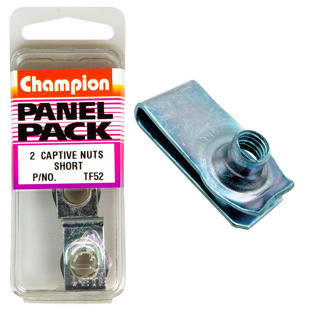 champion short captive nut m8 x 1 25mm 2pk