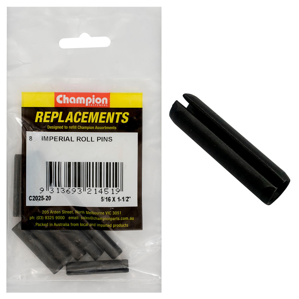 Champion 5/16 x 1-1/2in Imperial Roll Pin -8pk | ISL
