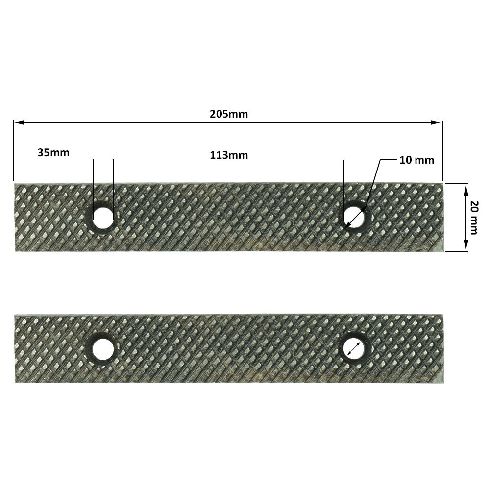 Groz Spare Jaws For GZ35404 8in / 200mm Vice (Pair) | ISL