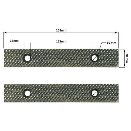 Groz Spare Jaws For GZ35404 8in / 200mm Vice (Pair) | ISL