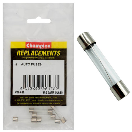 Champion 3Ag 3 Amp Glass Fuse -5pk | ISL