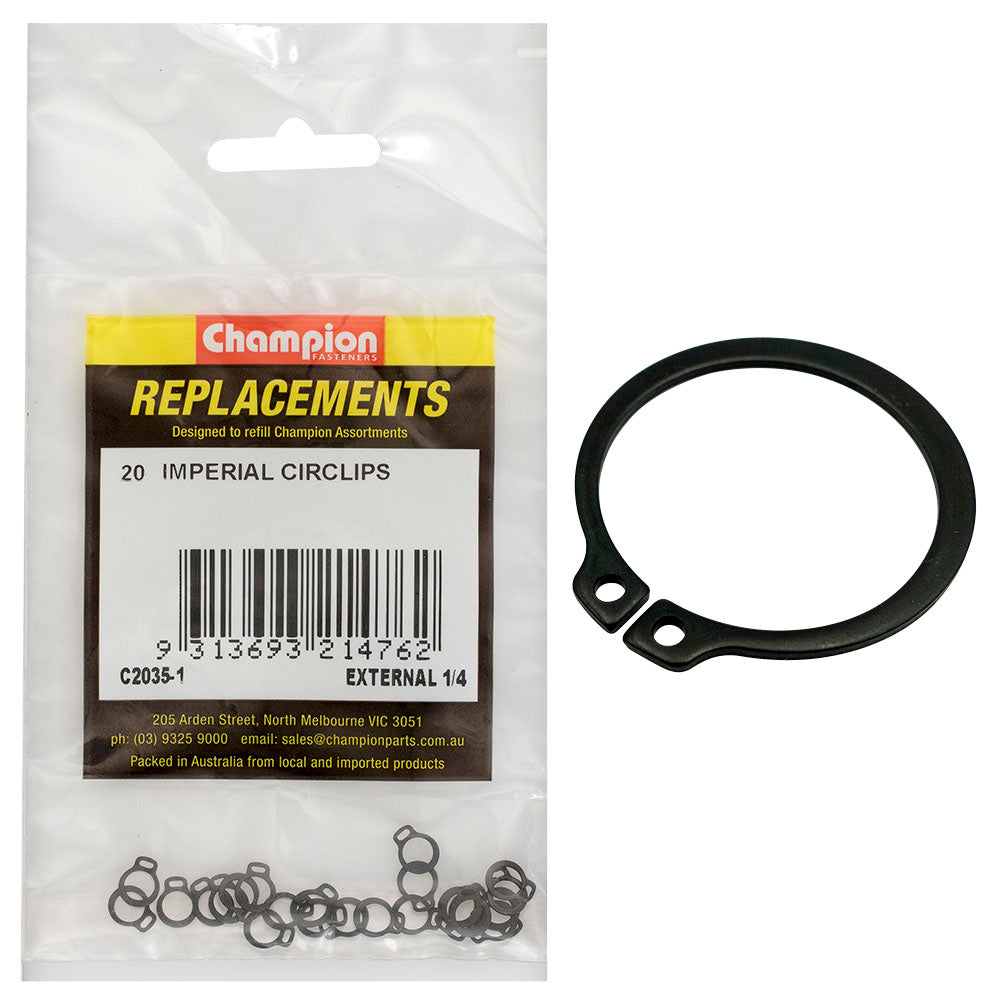 Champion 1/4in Imperial External Circlip -20pk | ISL