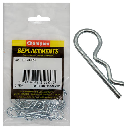 Champion R-Clip To Suit 5/16in To 1/2in Shaft Dia. -20pk | ISL