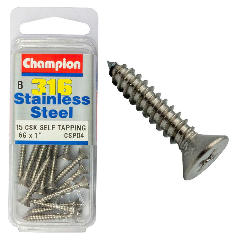 Champion 316/A4 S/Tap Set Screw - Csk 6G x 1in (B) | ISL