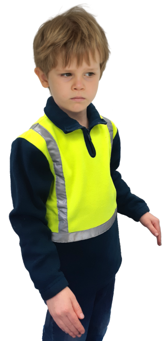 Esko Children's Polar Fleece 1/2 Zip Tunic - Yellow/Navy