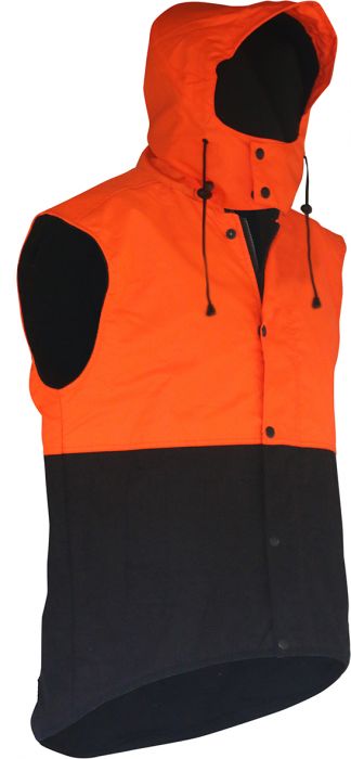 Esko Hooded D/O Oilskin Sleeveless Vest-Size XL