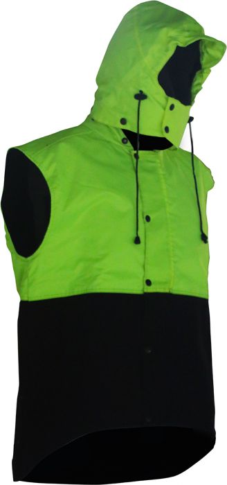 Esko Hooded D/O Oilskin Sleeveless Vest-Size XL