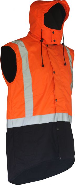 Esko Hooded D/N Oilskin Sleeveless Vest-Size S