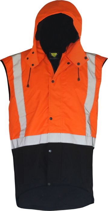 Esko Hooded D/N Oilskin Sleeveless Vest-Size S