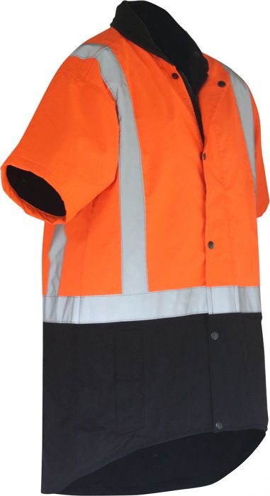Esko Ranger D/N Oilskin Short Sleeve Vest - Orange/Brown