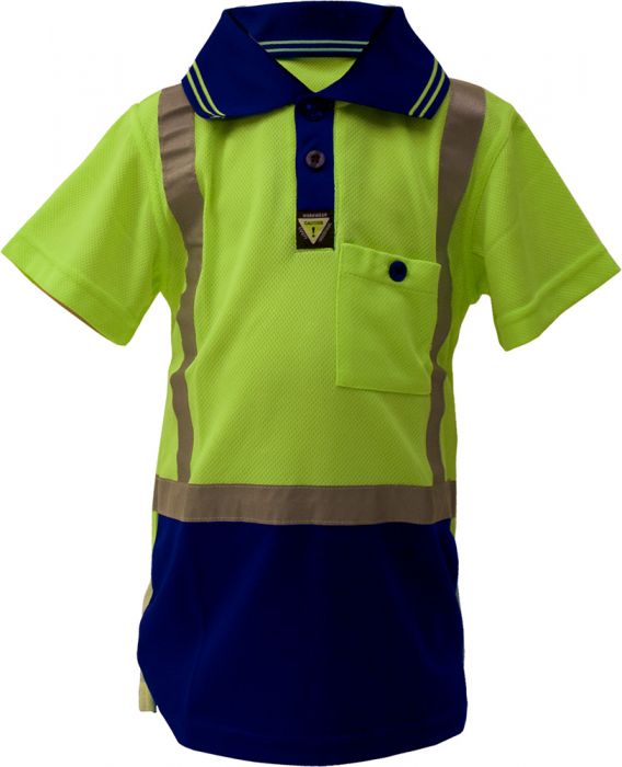 Esko Children's Microfibre Polo - Yellow/Navy