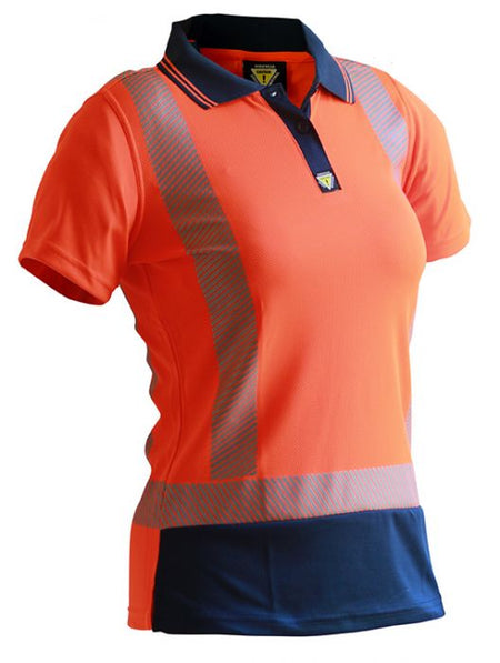 Esko Women's D/N Segmented Tape Microfibre Pol - Orange/Navy