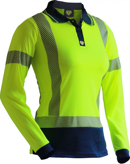 Esko Women's D/N L/S Segmented Tape Women's Micro Fibre - Yellow/Navy