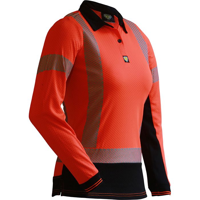 Caution D/N L/S Women's Microvent Polo-Size 10