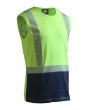 Esko D/N Segmented Tape Microfibre Singlet - Fluoro Yellow/Navy
