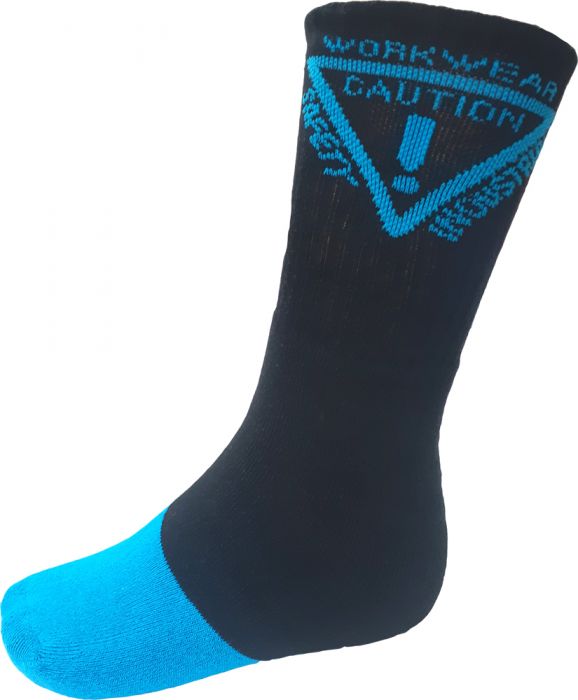 Caution Work Socks - 5 Pack Black/Blue | Esko