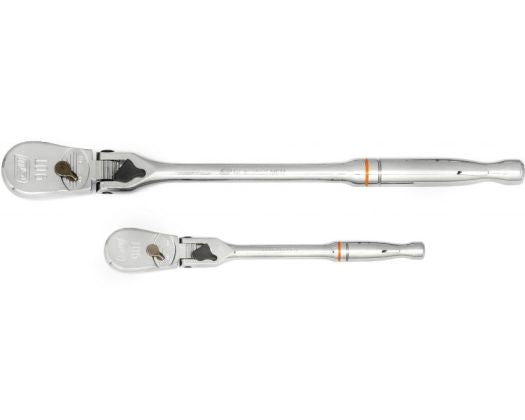 Gearwrench® 2 Piece 1/4 & 3/8 Drive 90-Tooth Locking Flex Head Teardrop Ratchet Set | Accent Tools