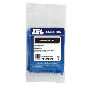 ISL Nylon Cable Tie - Blue - 100pk