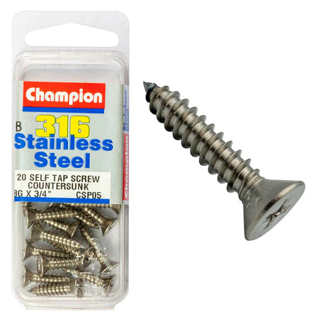 Champion 316/A4 S/Tap Set Screw - Csk 8G x 3/4in (B) | ISL