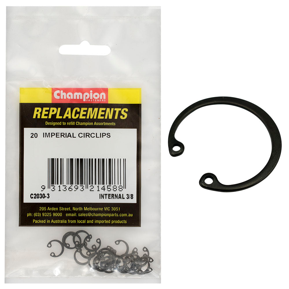Champion 3/8in Imperial internal Circlip -20pk | ISL